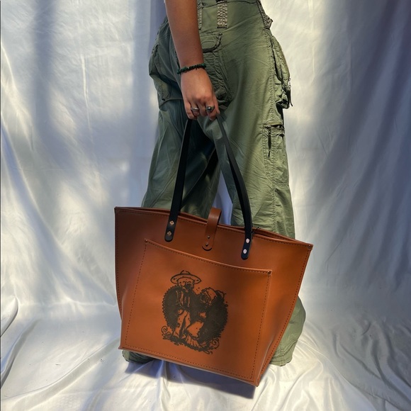 Handmade Leather Tote Bag - Picture 3 of 16